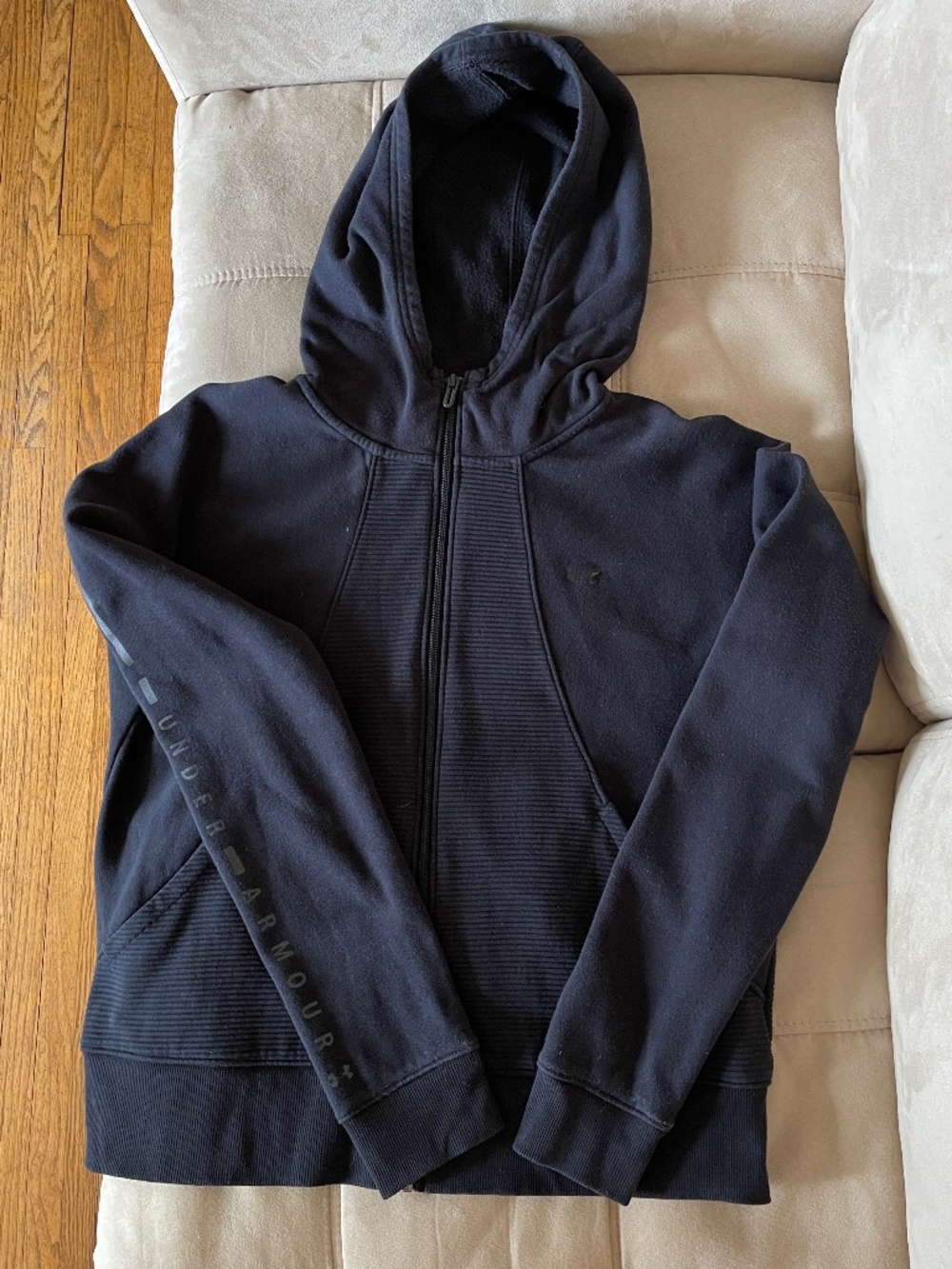 Under Armour Black Full Zip Hooded Jacket - Women's L